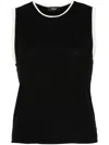 Theory Wool Knit Tank Top In Black