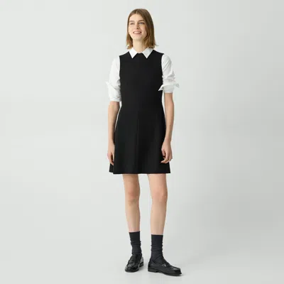 Theory Fit-and-flare Dress In Admiral Crepe In Black