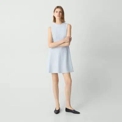 Theory Fit-and-flare Dress In Admiral Crepe In Pearl Blue