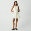 Theory Fit-and-flare Dress In Admiral Crepe In Rice