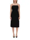 Theory Good Strappy A-line Linen Blend Dress In Black
