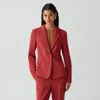 Theory Fitted Blazer In Admiral Crepe In Burgundy
