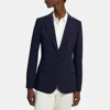 Theory Fitted Blazer In Crepe In Blue