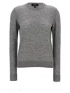 Theory Fitted Cashmere Sweater With Crew Neck In Gray