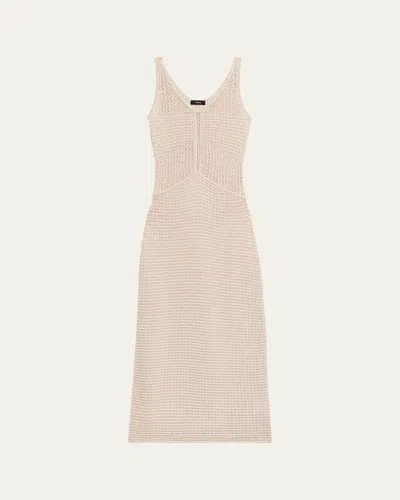 Theory Fitted Midi Tank Dress In Brown