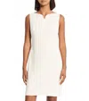 Theory Fitted Notch Dress In Rice Admiral Crepe In Multi