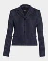 Theory Fitted Pinstripe Jacket In Blue