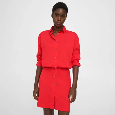 Theory Fitted Shirt Dress In Good Cotton In Grenadine