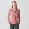 Theory Fitted Shirt In Silk Georgette In Pink
