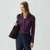 Theory Fitted Shirt In Silk Georgette In Purple
