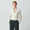 Theory Fitted Shirt In Silk Georgette In White