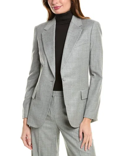 Theory Fitted Wool Blazer In Gray