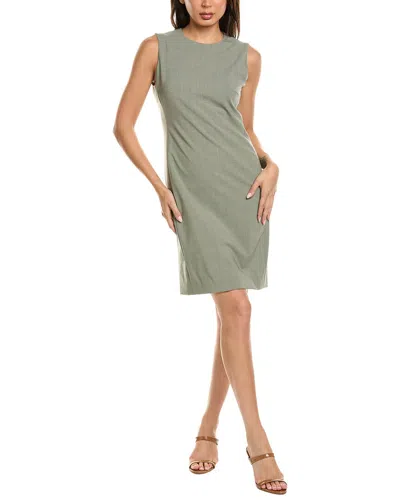 Theory Fitted Wool-blend Mini Dress In Gray