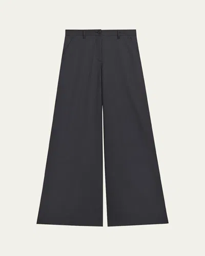 Theory Flannel Super Wide Pants In Dark Navy