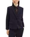 Theory Flannel Wool Slim Jacket In Blue