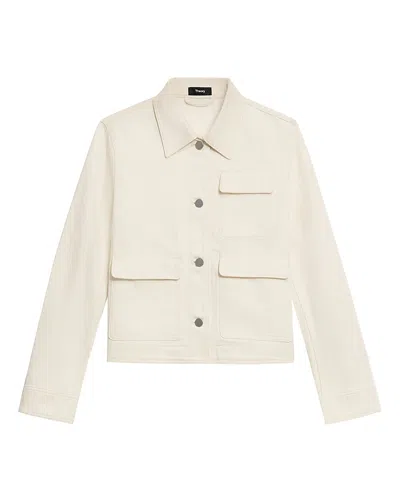 Theory Casual Denim Jacket In Straw