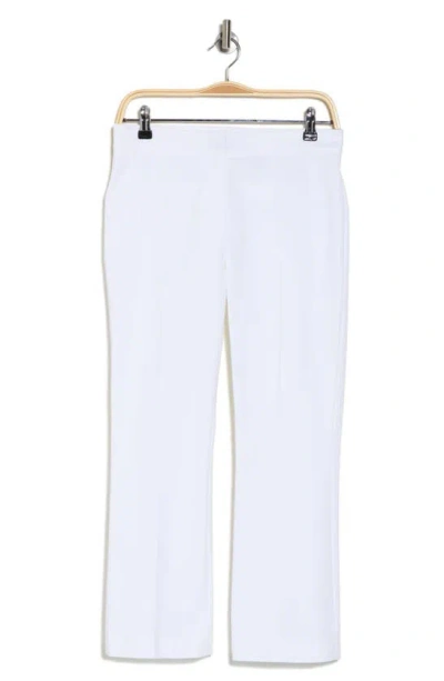 Theory Flare Leg Stretch Cotton Twill Pants In Optic White