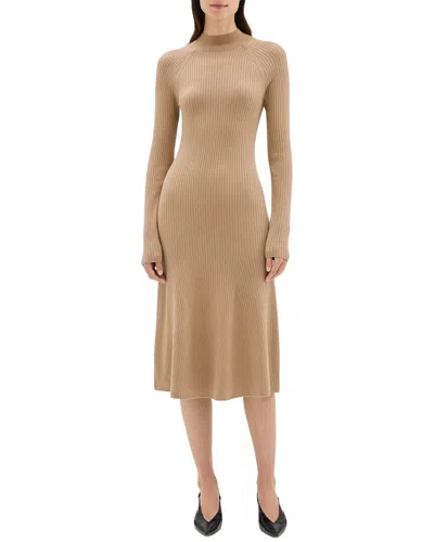 Theory Flare Midi Dress In Brown