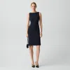 Theory Flared Dress In Admiral Crepe In Blue