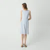 Theory Flared Dress In Crepe In Pearl Blue