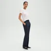 Theory Flared Full-length Pant In Good Wool In Nocturne Navy