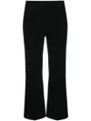 Theory Flared Knitted Trousers In Schwarz