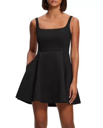 Theory Flared Mini Dress In Black