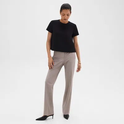Theory Flared Pant In Good Wool In Cinder Melange