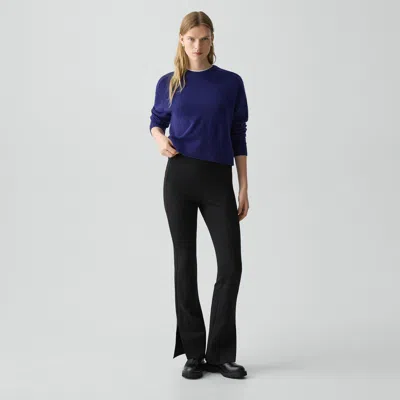Theory Flared Slit Legging In Motion Ponte In Black