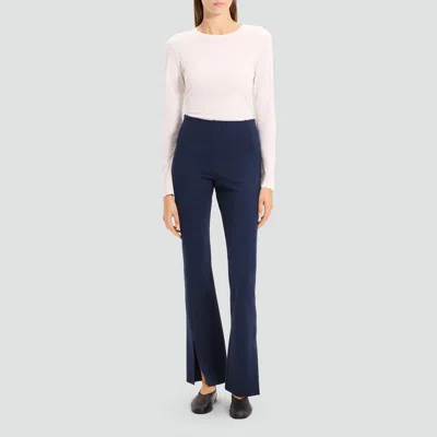 Theory Flared Slit Legging In Motion Ponte In Nocturne Navy