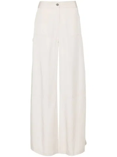 Theory Flared Trousers In Beige