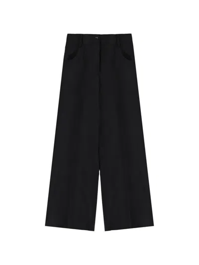 Theory Flared Trousers In Black