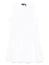 Theory Mini Dress With Crew Neck And Flared Skirt In White