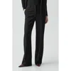 Theory Flat Front Bootcut Pants In Black