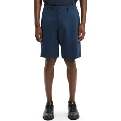 Theory Flat Front Nylon Bermuda Shorts In Blue