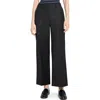 Theory Flat Front Virgin Wool Ankle Wide Leg Pants In Black