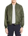 Theory Khaki Flight Bomber Jacket In Dark Olive