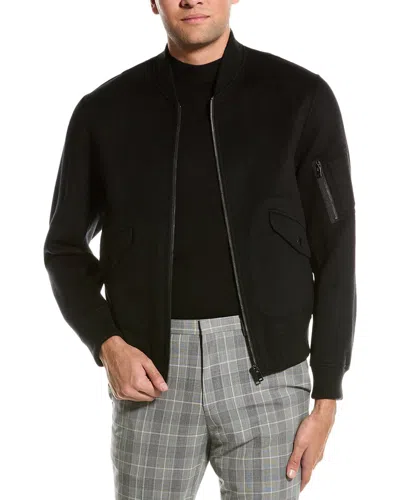 Theory Flight Wool & Cashmere-blend Bomber Jacket In Black