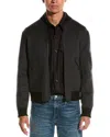 Theory Flight Wool & Cashmere-blend Bomber Jacket In Gray