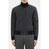 Theory Flight Bomber Jacket In Recycled Nylon In Dark Charcoal Melange