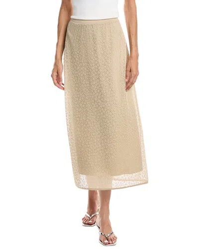 Theory Floral Lace Midi Skirt In Nude