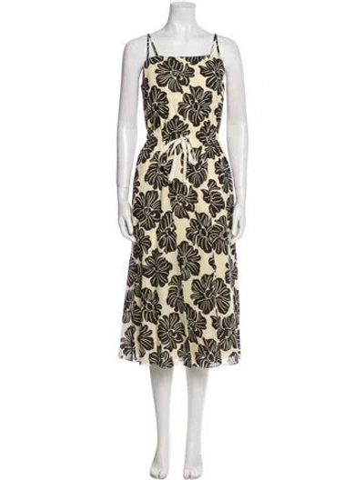 Pre-owned Theory Floral Print Long Dress In Multi