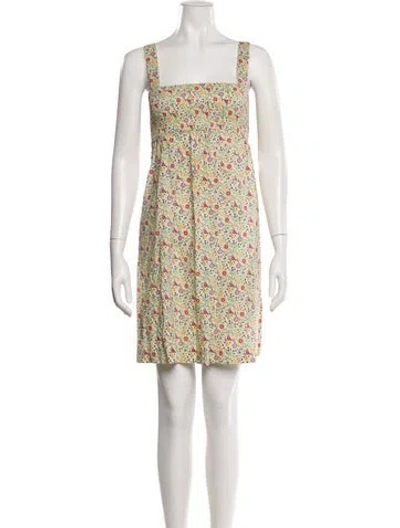 Pre-owned Theory Floral Print Mini Dress In Neutral