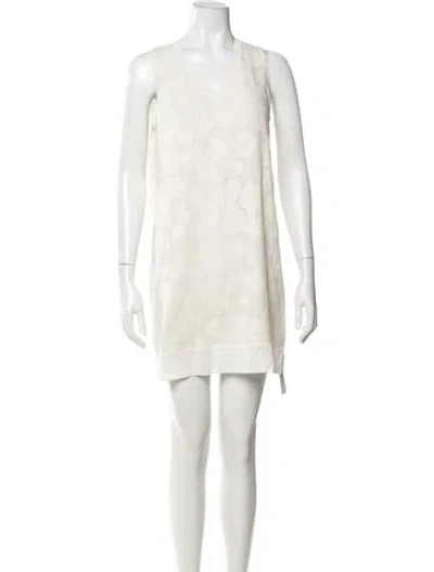 Pre-owned Theory Floral Print Mini Dress In Neutral