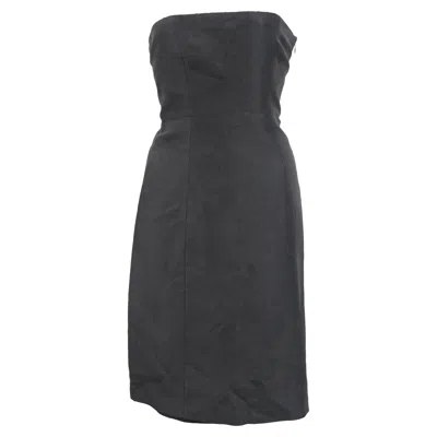 Theory Floral Printed Mini Strapless Dress In Black Satin