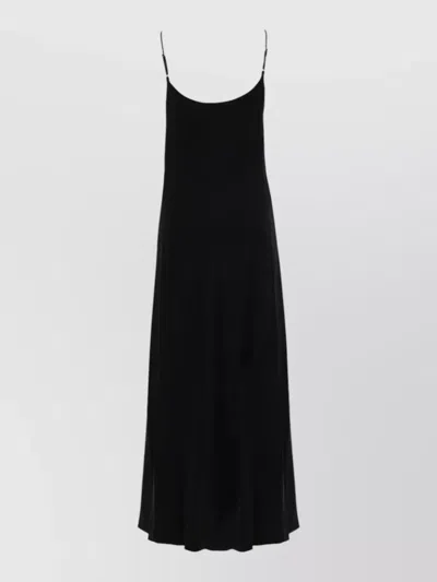 Theory Flowing Maxi Dress Lightweight Fabric Straps In Black