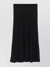 Theory A-line Black Silk Skirt With Elasticated Waist In Black