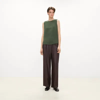 Theory Flowy Pant In Mod Silk Twill In Brown