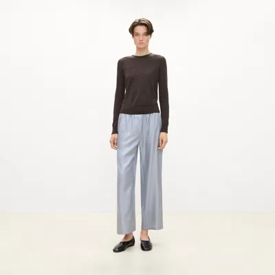 Theory Flowy Pant In Mod Silk Twill In Gray