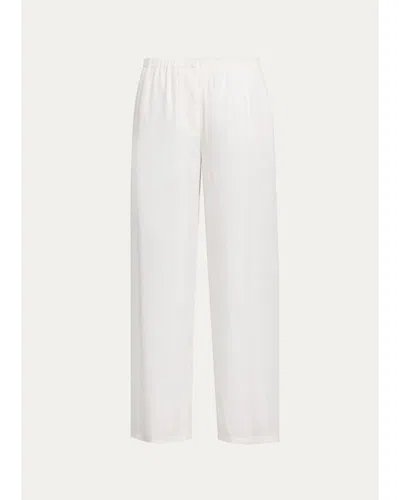 Theory Flowy Silk Twill Pants In White